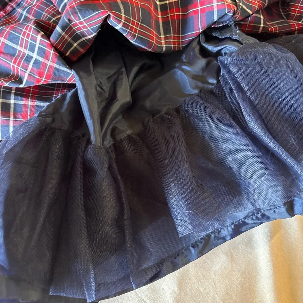 Janie and Jack Girls dress ,Red Blue Plaid Smocked Dress Holiday Christmas - Picture 9 of 9